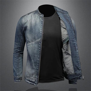 Último diseño elegante chaqueta de mezclilla de los hombres de moda 100% algodón de alta calidad precio al por mayor chaquetas de mezclilla - Product Image 3