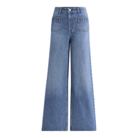 Jean évasé taille haute pour femme, 100% coton, design OEM sur mesure, denim délavé, stock excédentaire du Bangladesh, collection Printemps