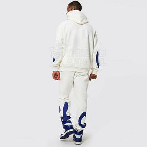 Survêtement à capuche pour homme de qualité supérieure, personnalisé avec impression en relief, respirant, séchage rapide, 100% coton, motif uni, différents styles - Product Image 2