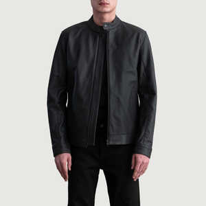 Chaqueta de invierno para hombre de diseño superior con cuello levantado manga completa 100% cuero de alta calidad personalizable precio razonable - Product Image 1