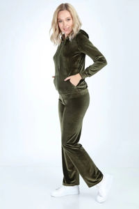 Conjunto de Chándal de Terciopelo Sólido para Mujer, Venta al por Mayor, Chaqueta Casual de Manga Larga y Pantalones, 2 Piezas, Reversible, Cortavientos, para Invierno - Product Image 4