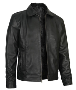 Veste en cuir tendance à la vente, couleur unie, design personnalisé, fabrication selon les demandes des clients, col rabattu, vestes en cuir - Product Image 4