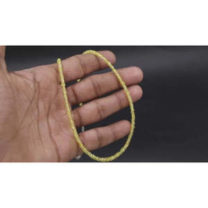 Collier en argent sterling 925 avec perles facettées en forme de diamant jaune de 16 pouces, 1,8-2,4 mm - Product Image 5