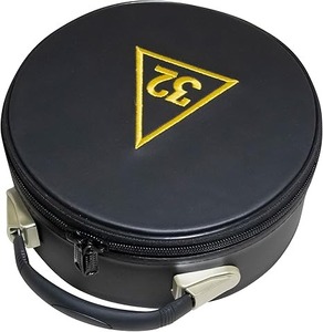 Étui pour chapeau de maçonnerie du Rite écossais de 32e degré, noir, boîte de transport pour chapeau de franc-maçon, style rigide en simili cuir noir - Product Image 1