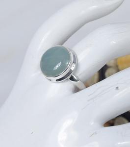 Solide 925 argent Sterling naturel aigue-marine pierre précieuse couleur verte à la main bague bijoux en argent Sterling 925 estampillé bague bijoux - Product Image 4