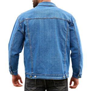 Ventes en gros de vestes en jean pour hommes de style unique à manches longues respirantes à col rabattu pour la saison hivernale Veste en jean pour hommes - Product Image 2