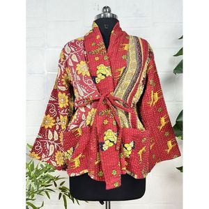 Chaqueta Vintage Kantha con Costuras Dori, Diseño Único Hecho a Mano, Estilo Boho Chic, Reversible, Corta, con Decoración de Patchwork para Primavera - Product Image 2