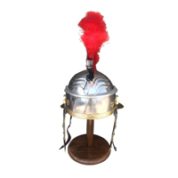 Casque de Centurion Médiéval en Acier Doux, Casque Romain avec Plume Rouge, Collection d'Armure de Chevalier pour Cosplay, Décoration Maison et Bureau