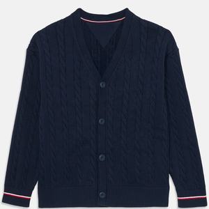 Unisex Winter Knitted <b>Cardigan</b> with Embroidery Decoration and Patchwork Pattern Breathable & Quick Dry <b>Wool</b>/Acrylic Material - Product Image 1