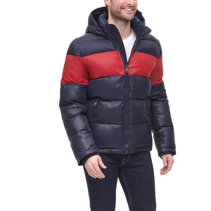 Chaqueta Acolchada Ligera con Capucha de Lona, Logotipo Personalizado en la Parte Delantera, Fabricación OEM ODM, Abrigo Unisex Impermeable y Cortavientos para Invierno - Product Image 1