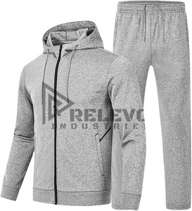 Conjunto Deportivo de 2 Piezas con Capucha para Hombre, 100% Algodón, Ligero, Transpirable, de Secado Rápido, Estampado Informal, Sólido, de Alta Calidad - Product Image 1