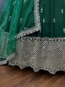 Lehenga Choli-Espejo de aluminio de alta calidad, Color verde, para trabajo de secuencia, novedad, 2022 - Product Image 3