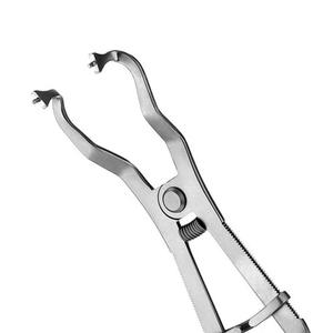 เครื่องมือผ่าตัดจัดฟัน สแตนเลส คีมหนีบยางกันน้ำลายทางทันตกรรม ใช้แรงมือ ใช้ซ้ำได้ แบบสีงาช้าง - Product Image 2