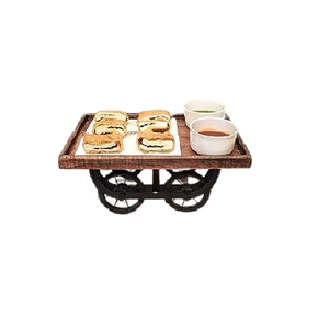 Plateau de service en bois de conception unique avec poignées décor à la maison ustensiles de cuisine forme carrée plateau à Dessert alimentaire aux prix de gros - Product Image 1