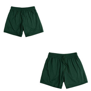 Pantalones cortos de verano de algodón verde para hombre, cómodos pantalones cortos de cintura elástica, transpirables y ligeros, diseño de malla, estilo informal, venta en línea - Product Image 2
