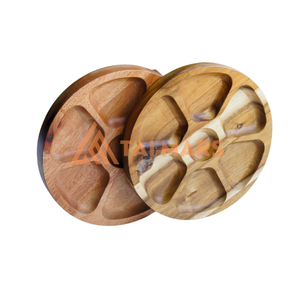 Bol de service en bois d'acacia écologique Plat de présentation plat naturel pour hôtels et restaurants - Product Image 4