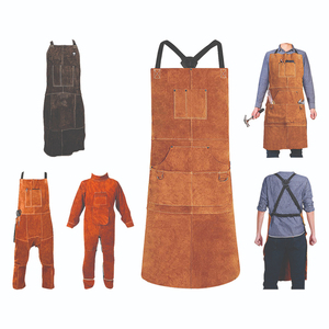 ผ้ากันเปื้อนหนาแบบผูกแน่นผ้ากันเปื้อนแบบไม่ลื่นหนังโซนผ้ากันเปื้อนสำหรับใช้ในโรงรถงานเปลวไฟแบบยาวปลอดภัยดึงเรียบกันความร้อน - Product Image 1