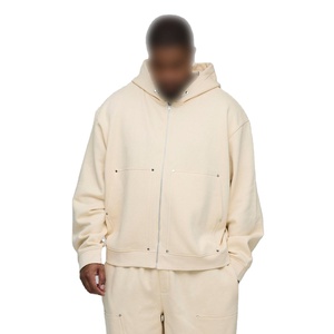 ชุดวอร์มแบบมีซิป 500 GSM ไซส์ใหญ่พิเศษสำหรับผู้ชาย ฤดูหนาว ผ้าฟลีซหนานุ่ม ทรงหลวม ไหล่ตก เสื้อฮู้ดมีซิป กางเกงวอร์ม ชุดกีฬา ชุดลำลอง - Product Image 2