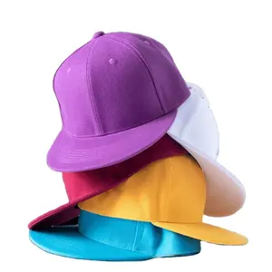 Chapeaux simples en coton brodé avec logo personnalisé pour adultes Gorra De Malla 6 panneaux de casquettes vierges personnaliser Topi casquettes Snapback chapeaux