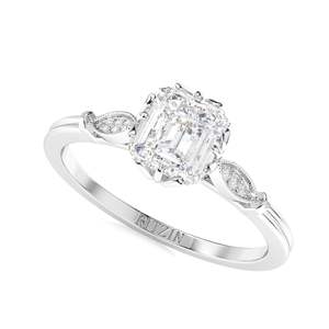 Bague de fiançailles pour femme en diamant de laboratoire taille émeraude, 7 pierres, style mignon, marque RITZIN - Product Image 4