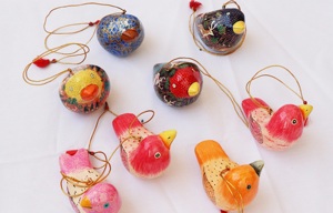 Christmas Birds Decoration <b>Paper</b> Mache Ornament - Product Image 5