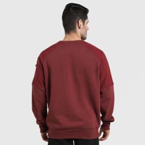 Sudadera Bordada con Dígitos Color Granate, 100% Algodón French Terry, Talla XL, para Gimnasio y Entrenamiento - Product Image 2