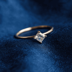 เครื่องประดับที่เรียบง่ายสวมใส่ได้ทุกวันแหวนเงิน925ตามสั่งเพทายสี่เหลี่ยมขนมเปียกปูนสี่เหลี่ยม - Product Image 4