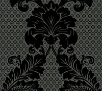 Papier peint en tissu non tissé de qualité supérieure, absorbant le son, résistant au lavage, en velours floqué damassé noir et gris, fabriqué en Allemagne, pour hôtels