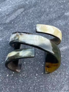 กำไลข้อมือเขาควายทำด้วยมือแบบใหม่เครื่องประดับสร้อยข้อมือสีธรรมชาติพร้อมกำไลลูกปัดสไตล์โดยงานฝีมือรูปพระจันทร์เสี้ยว - Product Image 2