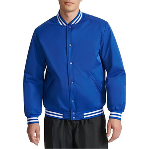 <b>Men</b> Satin <b>Varsity</b> <b>Jacket</b> Stylish Retro Streetwear <b>Bomber</b> Baseball Letterman Casual Fashion Outerwear - Product Image 1