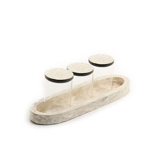 Juego de tres Bandejas para servir comida con forma redonda, diseño elegante, aspecto elegante, bandeja para servir sopa para cocina y mesa - Product Image 6