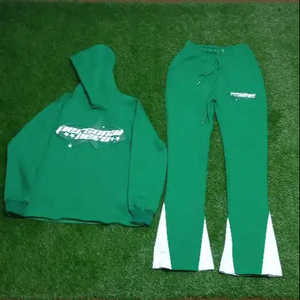 Fabricant OEM survêtement pour hommes survêtement en coton surdimensionné ensemble sweat à capuche et pantalon de survêtement à impression bouffante survêtements - Product Image 3