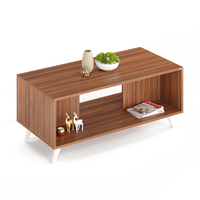 Table basse rectangulaire en bois d'ingénierie Leo, tendance du moment, pour salon et ensemble de canapés