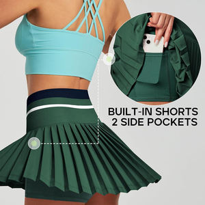 Falda de tenis para mujer con bolsillos, funcional y elegante, cintura elástica, opciones de marca personalizadas, ideal para atletas - Product Image 4