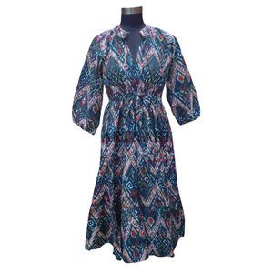 Vestidos Formales Estampados Florales para Mujer, Talla Grande, Tejido de Punto, Alta Calidad, Ecológico, Estilo Vintage, Línea A, Largos de Verano - Product Image 2