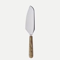 Pisau keju dapur multifungsi, alat makanan penutup sekop garpu pegangan kayu Mini Pizza Butter Kue Stainless Steel