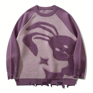 Suéter Casual de Punto de Algodón para Hombre y Mujer, 100% Algodón, Antiencogimiento, con Estampado Bordado en la Parte Delantera - Product Image 2