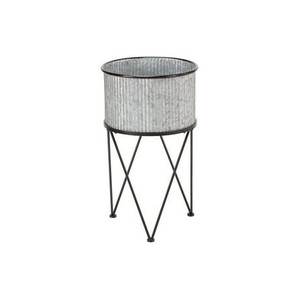 Macetero Alto Moderno Galvanizado para Entradas, que Mejora el Exterior del Hogar con un Acabado Metálico Elegante y Duradero - Product Image 1