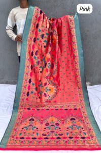 Couleur étonnante Beautiful Occasional Wear Premium Loom Silk Saree Blouse Avec Tissage Travail Indien Exportateur Et Fournisseur À Vendre - Product Image 6