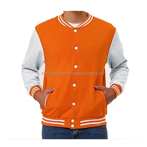 Venta al por mayor de alta calidad de los hombres de la chaqueta de invierno de béisbol informal logotipo personalizado de gran tamaño Letterman Varsity chaqueta - Product Image 2