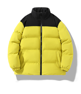 Chaqueta Bomber Acolchada de Algodón Grueso para Hombre y Mujer, Cuello Alto, Estilo Urbano, Tendencia Invernal, Tinte Liso, Marca, Talla Grande - Product Image 3