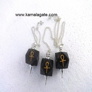 จักระลูกตุ้มคริสตัลธรรมชาติหินโมราสีดำสำหรับแกะสลัก - Product Image 6