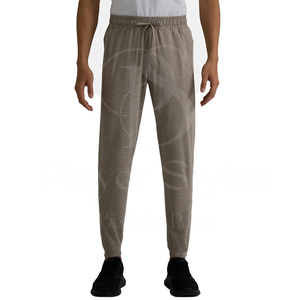 Joggers légers en coton/polyester pour hommes, logo personnalisé, taille mi-haute, délavage clair, coupe droite, style décontracté, haute qualité, teinture unie - Product Image 1