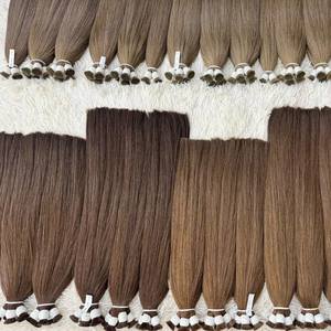 Precio de fábrica Color claro #4 Extensiones de cabello Remy natural Recto Onda de cuerpo profundo Trama de cabello virgen a granel Color claro Teñido Negro - Product Image 5