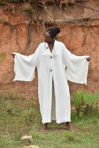 ชุดคลุมผ้าเรยอนสำหรับทั้งชายและหญิง, ชุดกิโมโนผ้าเรยอนแขนยาวเต็มไซส์ความยาวพื้นสไตล์เรียบง่ายขนาดฟรีไซส์สำหรับวันหยุดพักผ่อนของผู้หญิง - Product Image 5