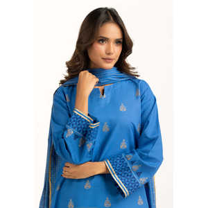 Traje Casual de Verano de 3 Piezas con Estampado Khaddar IPSTD-55206 - Product Image 5