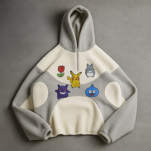 Sweats à capuche en sherpa d'hiver personnalisés, patchs brodés numériques, streetwear unisexe, sweats à capuche zippés, 100% coton, patch logo - Product Image 3