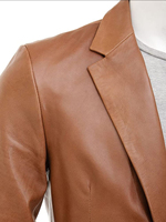 Blazer en cuir véritable personnalisé pour les hommes-2 boutons-peau de mouton-toutes les couleurs look élégant couleur marron design moderne avec Oem