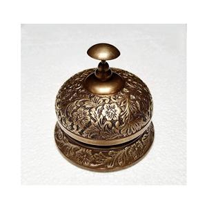 Campana Náutica de Latón para Escritorio, Acabado Antiguo Ornamentado, Llamador de Mesa para Oficina - Product Image 1