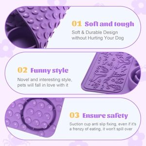 <b>Silicone</b> licking <b>mat</b> for pets slow feeder pad promotes calm feeding aids digestion safe durable dishwasher safe non slip surface - Product Image 4